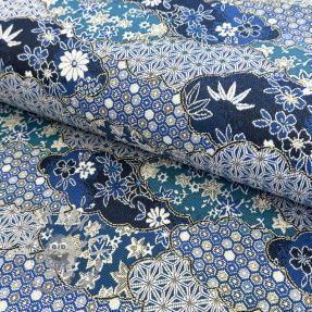 Tessuto decorativo jacquard Nuage allover bleu