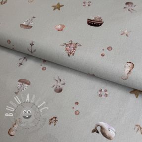 Tessuto di cotone Martime little friends digital print