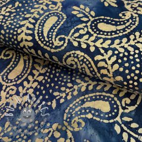 Tessuto di cotone VOILE BATIK NEW design B dark cobalt