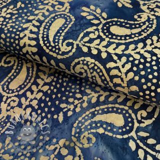 Tessuto di cotone VOILE BATIK NEW design B dark cobalt