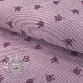 Velluto a coste STRETCH Small bunny design E