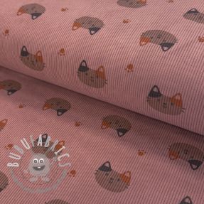 Velluto a coste STRETCH Cute animals design F