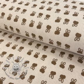 Velluto a coste STRETCH Small bunny design D