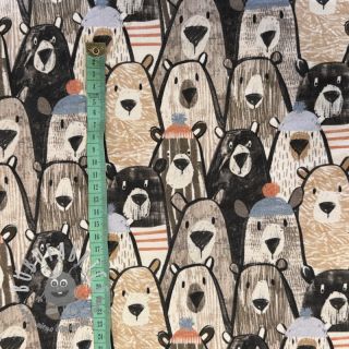 Felpa garzata Bears beige digital print