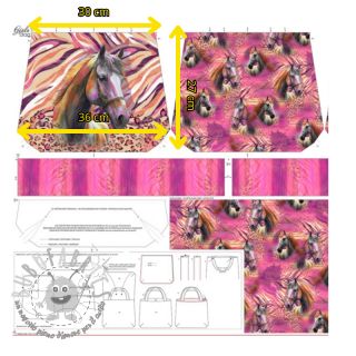 Tessuto decorativo KIDS BAG Fancy Horses panel