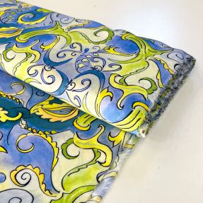 Viscosa RADIANCE Abstract paisley blue digital print