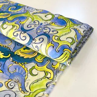 Viscosa RADIANCE Abstract paisley blue digital print