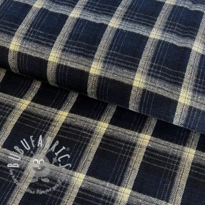 Scottish Check YARN DYED BRUSHED navy