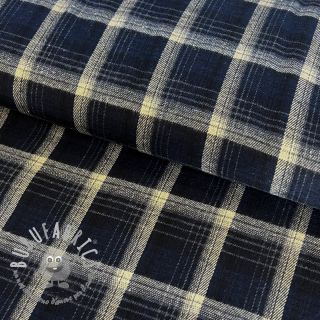 Scottish Check YARN DYED BRUSHED navy