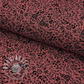 Mussola/Doppia garza Paisley flowers bordeaux