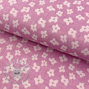 Mussola/Doppia garza JACQUARD Flowers cerise