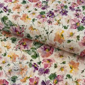 Viscosa con lino CREPE Flowers digital print