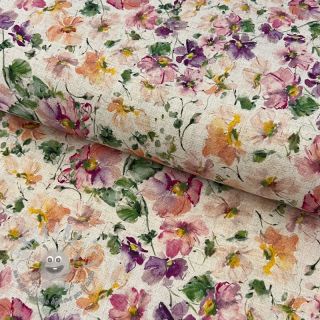 Viscosa con lino CREPE Flowers digital print