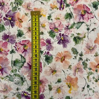 Viscosa con lino CREPE Flowers digital print