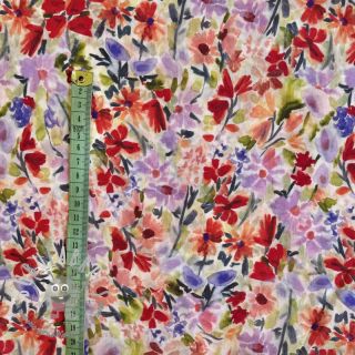 Tessuto di cotone VOILE Purple meadow digital print