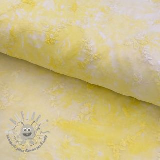 Tessuto di cotone EMBROIDERY Tie-Dye yellow