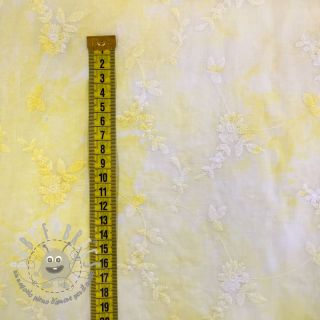 Tessuto di cotone EMBROIDERY Tie-Dye yellow