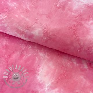 Tessuto di cotone EMBROIDERY Tie-Dye pink