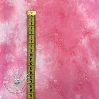 Tessuto di cotone EMBROIDERY Tie-Dye pink