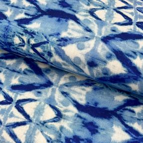 Viscosa con lino Shibori TIE DYE blue digital print