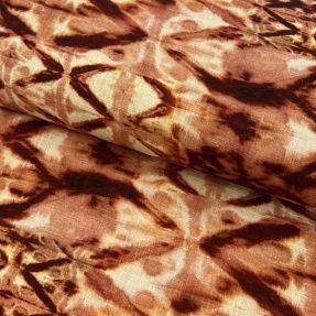 Viscosa con lino Shibori TIE DYE brown digital print