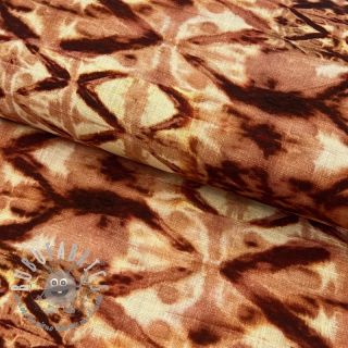 Viscosa con lino Shibori TIE DYE brown digital print