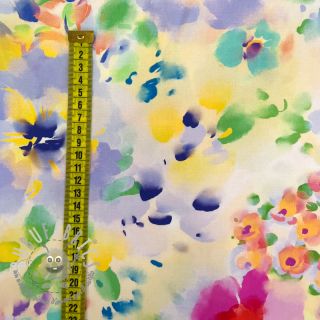 Viscosa STRETCH Watercolour flowers design B digital print