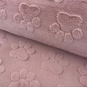 Fleece Paw prints powder pink