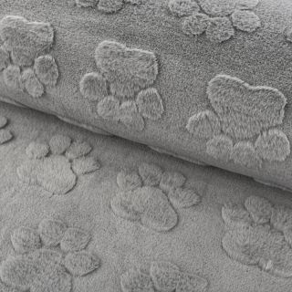 Fleece Paw prints grey