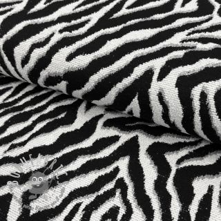 Tessuto decorativo jacquard Tanzanie noir blanc