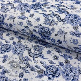 Tessuto decorativo jacquard Draco blue