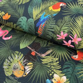 Tessuto decorativo premium Tropical jungle bird digital print