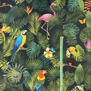 Tessuto decorativo premium Tropical jungle bird digital print