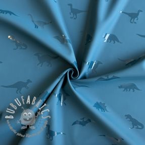 Raincoat fabric Dinosaurs blue