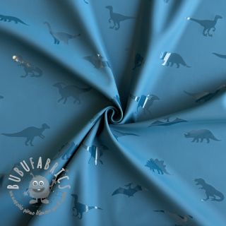 Raincoat fabric Dinosaurs blue