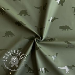 Raincoat fabric Dinosaurs dark green