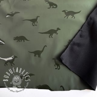 Raincoat fabric Dinosaurs dark green