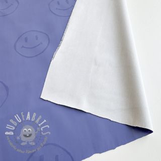 Raincoat fabric Happy faces purple