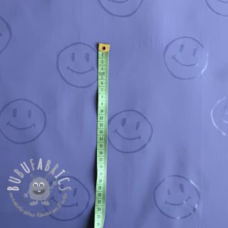 Raincoat fabric Happy faces purple