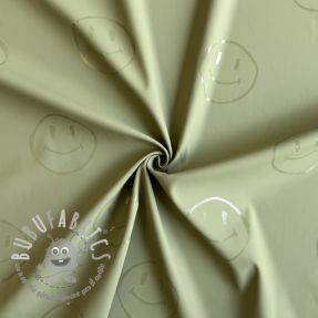 Raincoat fabric Happy faces army green