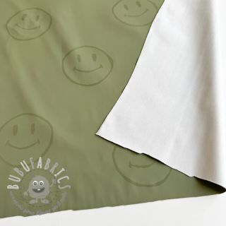 Raincoat fabric Happy faces army green