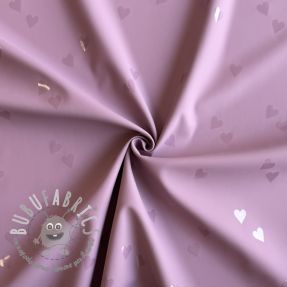 Raincoat fabric Hearts purple