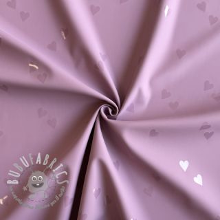 Raincoat fabric Hearts purple