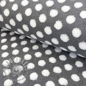 Fleece TEDDY Dots grey