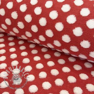 Fleece TEDDY Dots red