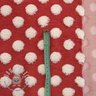 Fleece TEDDY Dots red