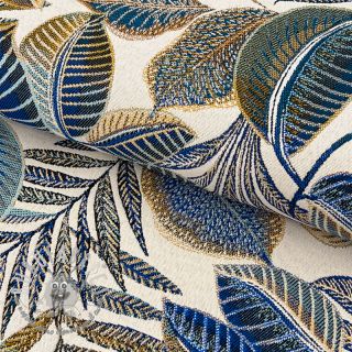 Tessuto decorativo jacquard Cacao allover bleu