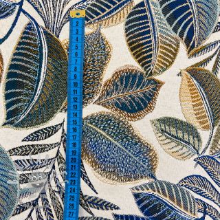 Tessuto decorativo jacquard Cacao allover bleu