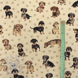 Tessuto decorativo GOBELIN PREMIUM Little dachshund play